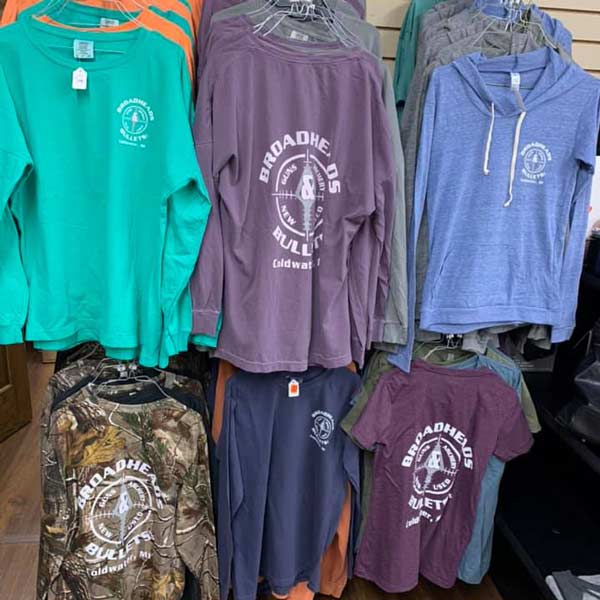 shirts on a rack